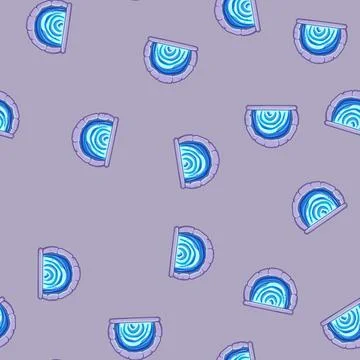 Seamless pattern gateway magic door portal cartoon vector 스톡 일러스트