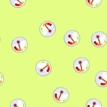Seamless pattern gauge speedometer cartoon vector Stock Illustration