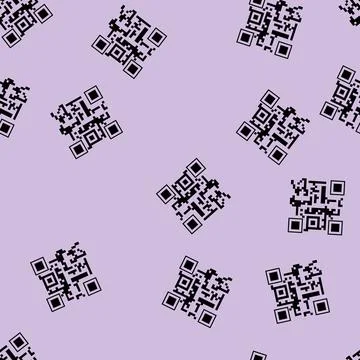 Seamless pattern gauges qr code label cartoon vector Stock Illustration