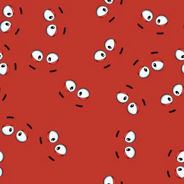 Seamless pattern gaze eye emotions cartoon vector Ilustración de archivo