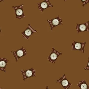 Seamless pattern gear clock vintage cartoon vector 스톡 일러스트