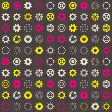 Seamless pattern with gear wheels Illustration