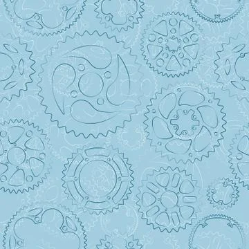 Seamless pattern with gears and cogs Illustrazione stock