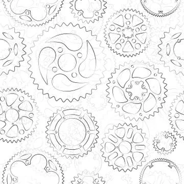 Seamless pattern with gears and cogs Stock Illustration