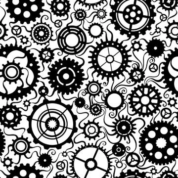 Seamless pattern of gears. Stock Illustration