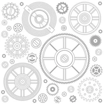 Seamless pattern of gears Stock Illustration