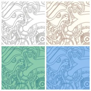 Seamless pattern of gears Stock Illustration