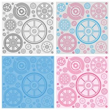 Seamless pattern of gears Stock Illustration