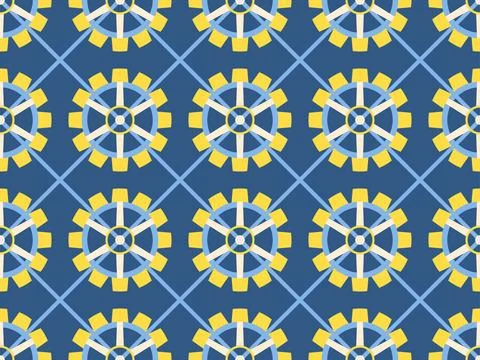 Seamless pattern of gears in steampunk and atompunk style. Jagged details, .. Illustrazione stock