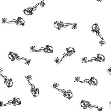Seamless pattern gears steampunk device sketch hand drawn Stock Illustration