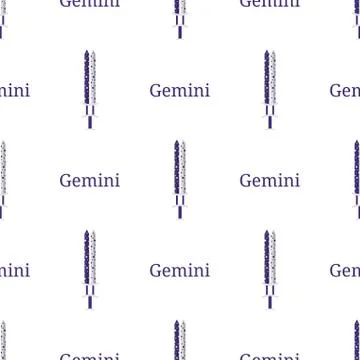 Seamless pattern with Gemini zodiac sword sign. Cartoon zodiacal weapon. Vector. Stock Illustration