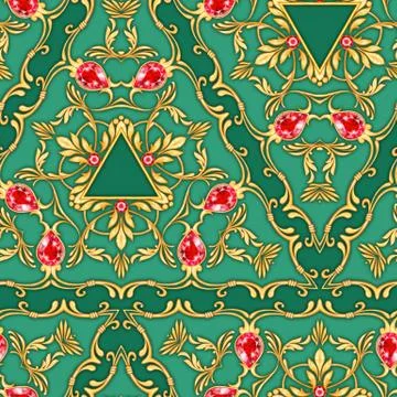 Seamless pattern with gems and gold Stock-Illustration