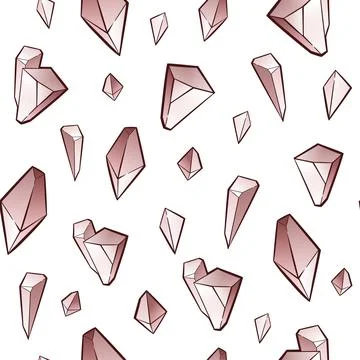Seamless pattern with gemstones in brown colors Stock Illustration