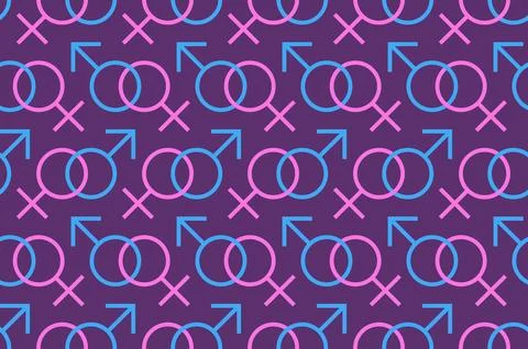 Seamless Pattern of Gender Icons Stock Illustration
