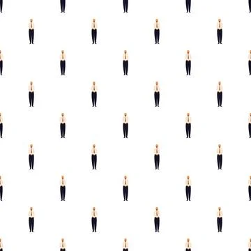 Seamless pattern of generic business worker figures Stock Illustration