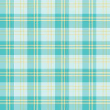 Seamless pattern in gentle light yellow and water blue colors for plaid, Stock Illustration