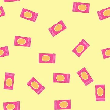 Seamless pattern gentle makeup remover wipes cartoon vector 库存插图