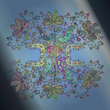 Seamless pattern Gentle, spring on neutral, blue and green colors. Vector illust Stock Illustration