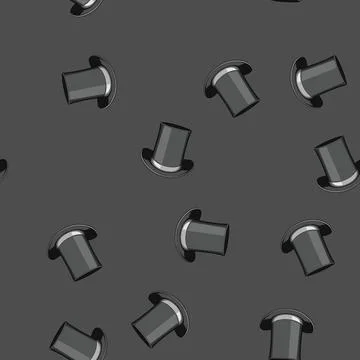 Seamless pattern gentleman cylinder hat cartoon vector Stock Illustration
