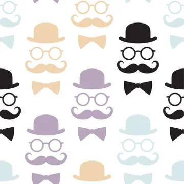 Seamless pattern with gentlemen. Vector illustration. Stock Illustration