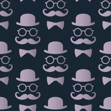 Seamless pattern with gentlemen. Vector template. Stock Illustration