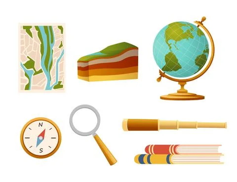 Seamless pattern Geography science courses online education concept or school Stock Illustration