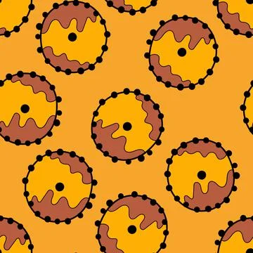 Seamless pattern with geometric aboriginal ornament. Ethnic tribal rounded color Stock Illustration
