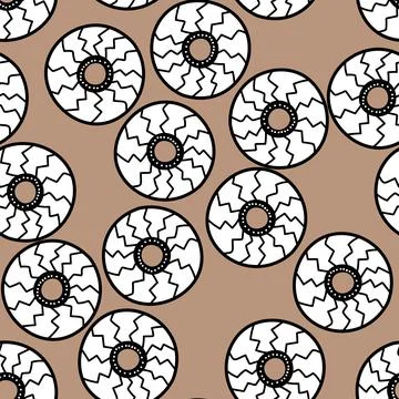 Seamless pattern with geometric aboriginal ornament. Ethnic tribal rounded color Stock Illustration