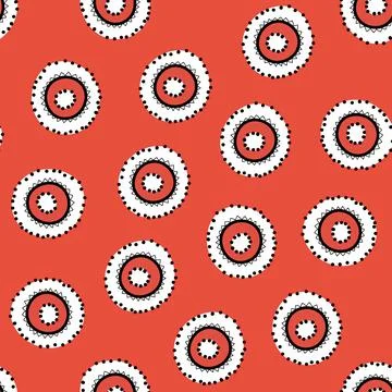 Seamless pattern with geometric aboriginal ornament. Ethnic tribal rounded color Stock Illustration