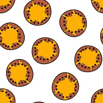 Seamless pattern with geometric aboriginal ornament. Ethnic tribal rounded color Stock Illustration