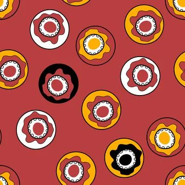 Seamless pattern with geometric aboriginal ornament. Ethnic tribal rounded color Stock Illustration