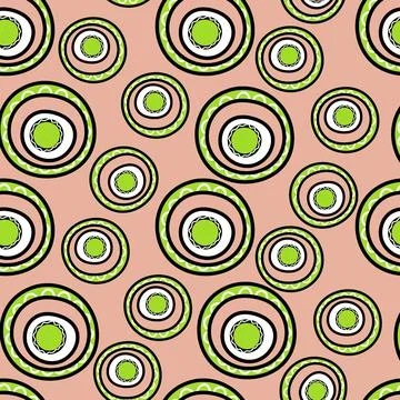Seamless pattern with geometric aboriginal ornament. Ethnic tribal rounded color Stock Illustration