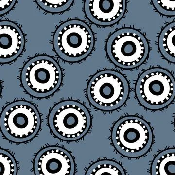 Seamless pattern with geometric aboriginal ornament. Ethnic tribal rounded color Illustrazione stock