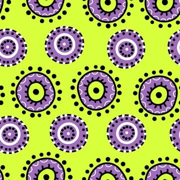 Seamless pattern with geometric aboriginal ornament. Ethnic tribal rounded color Illustrazione stock
