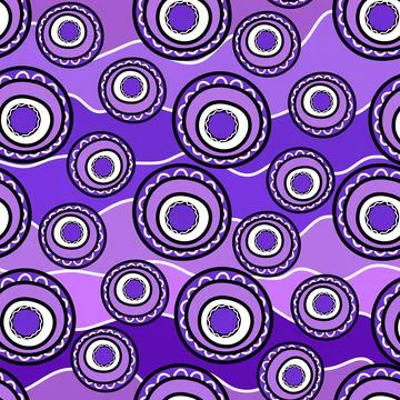 Seamless pattern with geometric aboriginal ornament. Ethnic tribal rounded color Stock Illustration