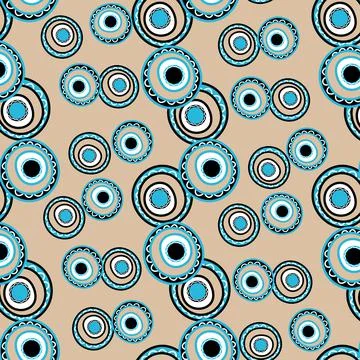 Seamless pattern with geometric aboriginal ornament. Ethnic tribal rounded color Illustrazione stock