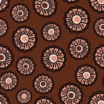 Seamless pattern with geometric aboriginal ornament. Ethnic tribal rounded color Illustrazione stock