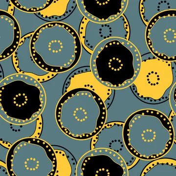 Seamless pattern with geometric aboriginal ornament. Ethnic tribal rounded color Stock Illustration