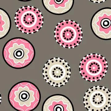 Seamless pattern with geometric aboriginal ornament. Ethnic tribal rounded color Stock Illustration