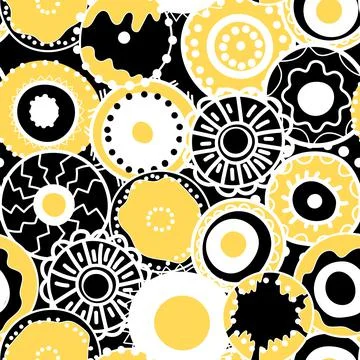 Seamless pattern with geometric aboriginal ornament. Ethnic tribal rounded color Stock Illustration