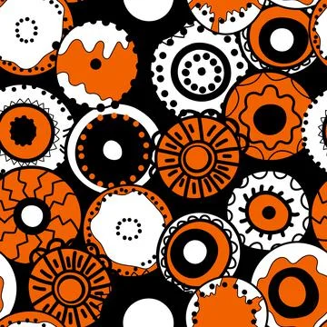 Seamless pattern with geometric aboriginal ornament. Ethnic tribal rounded color Illustrazione stock