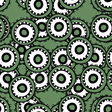 Seamless pattern with geometric aboriginal ornament. Ethnic tribal rounded color Stock Illustration