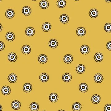 Seamless pattern with geometric aboriginal ornament. Ethnic tribal rounded color Stock Illustration