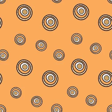 Seamless pattern with geometric aboriginal ornament. Ethnic tribal rounded color Stock Illustration