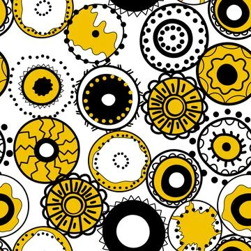 Seamless pattern with geometric aboriginal ornament. Ethnic tribal rounded color Stock Illustration