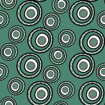 Seamless pattern with geometric aboriginal ornament. Ethnic tribal rounded color Stock Illustration