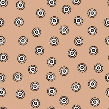 Seamless pattern with geometric aboriginal ornament. Ethnic tribal rounded color Illustrazione stock