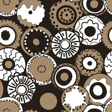 Seamless pattern with geometric aboriginal ornament. Ethnic tribal rounded color Illustrazione stock