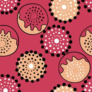 Seamless pattern with geometric aboriginal ornament. Ethnic tribal rounded color Stock Illustration