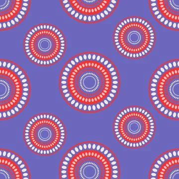 Seamless pattern with geometric aboriginal ornament. Ethnic tribal rounded color Stock Illustration
